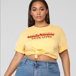 Fashion Nova Thick Thighs Tunic Top (yellow💛)